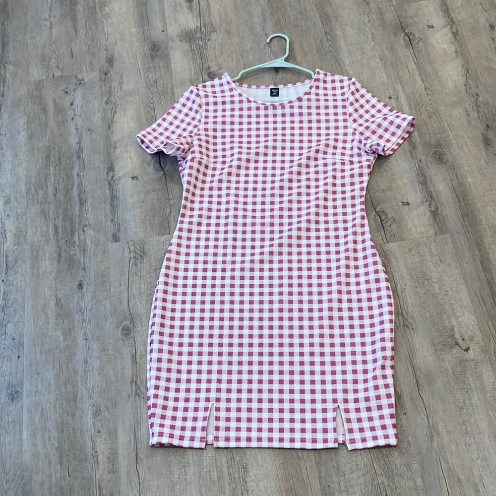Pink gingham dress